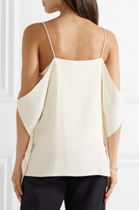 Theory Women's Petteri Rosina Lightweight Crepe Cold Shoulder Off White Top - M. - Luxe Fashion Finds