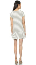 Load image into Gallery viewer, Soft Joie Alcyone Striped Jersey Drop Waist Cap Sleeve Mini Gray Dress - Large. - Luxe Fashion Finds