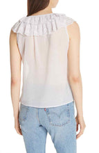 Load image into Gallery viewer, Rebecca Taylor Dree Cotton Silk Ruffle Eyelet Sleeveless Button Up Pink Blouse - Luxe Fashion Finds