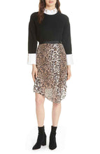 Load image into Gallery viewer, Joie Ornica Leopard Print Asymmetrical Draped Knee Length Ruched Skirt. - Luxe Fashion Finds