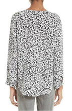 Load image into Gallery viewer, Joie Women's  Purine Silk V Neck Heart Print White Black Long Sleeve Blouse - Luxe Fashion Finds