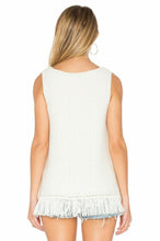 Load image into Gallery viewer, Joie Women&#39;s Nariko Sleeveless Cotton Knit  Fringe Hem  Off White Tank Top - XS - Luxe Fashion Finds