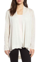 Load image into Gallery viewer, Eileen Fisher Women's Tencel &amp; Merino Wool Open Front Hi-Lo Ivory Cardigan 2XS. - Luxe Fashion Finds