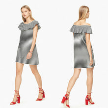 Load image into Gallery viewer, Kate Spade Women&#39;s Off the Shoulder Ruffle Cotton White Striped Shift Dress. - Luxe Fashion Finds
