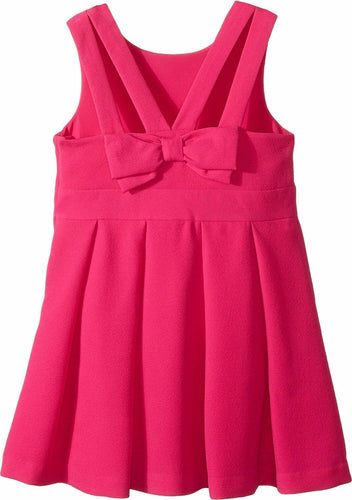 Kate Spade New York Girls Bow Back Sleeveless Pink Crepe Pleated Party Dress - Luxe Fashion Finds