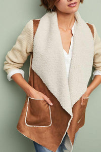 Anthropologie Women's Sherpa Faux Leather Shearling Open Front Brown Jacket XL - Luxe Fashion Finds
