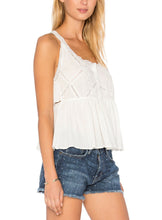 Load image into Gallery viewer, Current Elliott Women&#39;s Sleeveless Peplum Cotton Lace White Tank Top– 3 (Large) - Luxe Fashion Finds