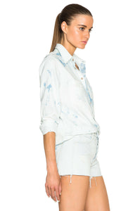 MOTHER Women's Double Foxy Cotton Distressed Grunge White Shirt - XS. - Luxe Fashion Finds