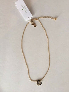 Kate Spade Deco Pearl Blossom 12K Gold-Plated Necklace Mini Pendant B/W w JBAG - Luxe Fashion Finds