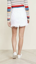 Load image into Gallery viewer, Frame Le High Belted Frayed Fringe Hem White Denim Mini Skirt, Blanc - 28 - Luxe Fashion Finds