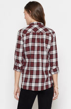 Load image into Gallery viewer, Soft Joie Women&#39;s Lilya Plaid Button Up Cotton Shirt, Garnet Red Check - Medium. - Luxe Fashion Finds