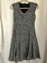 Load image into Gallery viewer, Nanette Lepore Silk Asymmetrical Hem Sleeveless V-Neck Black White Dress - 2 - Luxe Fashion Finds