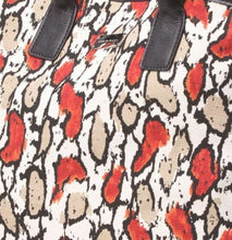 Load image into Gallery viewer, Laura Dimaggio Red Foral Print Canvas Leather Large Beige Tote Shoulder Bag - Luxe Fashion Finds