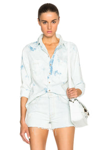 MOTHER Women's Double Foxy Cotton Distressed Grunge White Shirt - XS. - Luxe Fashion Finds