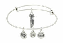Load image into Gallery viewer, Alex &amp; Ani Swarovski Crystal Silver Feather “Truth” Charm Bangle Bracelet - Luxe Fashion Finds