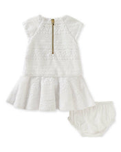 Load image into Gallery viewer, Kate Spade Babies Drop Waist White Lace Crochet Dress &amp; Bloomer Set - 12M - Luxe Fashion Finds