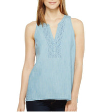 Load image into Gallery viewer, Soft Joie Women&#39;s Kerryn Sleeveless Embroidered Chambray Vintage Blue Top -XS - Luxe Fashion Finds