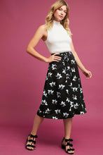 Load image into Gallery viewer, Anthropologie Women&#39;s Maeve Lace-Up Floral Print A Line Black Midi Skirt - 4 - Luxe Fashion Finds