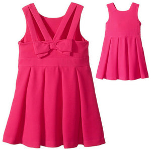 Kate Spade New York Girls Bow Back Sleeveless Pink Crepe Pleated Party Dress - Luxe Fashion Finds