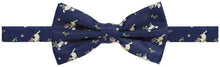 Load image into Gallery viewer, Haight Ashbury Men&#39;s Silk Dog-Print Adjustable Pre-Tied Navy Blue Bow Tie - Luxe Fashion Finds