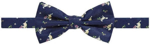 Haight Ashbury Men's Silk Dog-Print Adjustable Pre-Tied Navy Blue Bow Tie - Luxe Fashion Finds