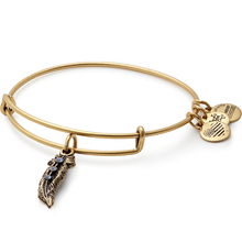 Load image into Gallery viewer, Alex &amp; Ani Swarovski Crystal Gold Feather “Truth” Charm Bangle Bracelet - Luxe Fashion Finds