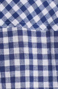 Rails Women's Gingham Blue White Check Cotton Linen Crop Tie-Front Shirt - M - Luxe Fashion Finds
