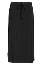 Load image into Gallery viewer, Eileen Fisher Jersey Drawstring Elastic Waist Knee Length Black Skirt - XS - Luxe Fashion Finds
