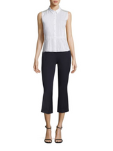 Load image into Gallery viewer, Elie Tahari Marta Sleeveless Lace White Cotton Fringe Hem Button Up Shirt - Med - Luxe Fashion Finds