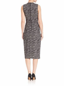 Alice + Olivia Carissa V-Neck Faux Wrap Sleeveless Sheath Gray Dress - 10 - Luxe Fashion Finds