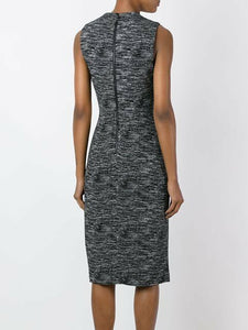 Alice + Olivia Carissa V-Neck Faux Wrap Sleeveless Sheath Gray Dress - 10 - Luxe Fashion Finds