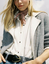 Load image into Gallery viewer, Anthropologie Women&#39;s Moto Contrast Collar Grey Sweater Jacket - Small - Luxe Fashion Finds