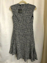 Load image into Gallery viewer, Nanette Lepore Silk Asymmetrical Hem Sleeveless V-Neck Black White Dress - 2 - Luxe Fashion Finds