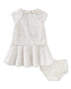 Kate Spade Babies Drop Waist White Lace Crochet Dress & Bloomer Set - 12M - Luxe Fashion Finds