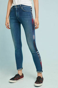 Anthropologie Women's Levi's 721 High-Rise Embroidered Seam Skinny Jeans. - Luxe Fashion Finds