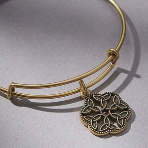 Alex & Ani Endless Knot "Destiny" Adjustable Charm Bangle Bracelet, Gold - Luxe Fashion Finds