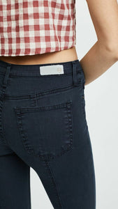 AG Jeans Womens 25 Blue Straight Leg Flare Jodi Crop High Rise Sateen Slim Pant