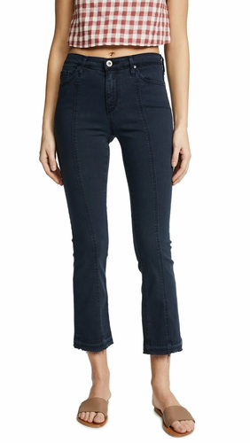 AG Jeans Womens 25 Blue Straight Leg Flare Jodi Crop High Rise Sateen Slim Pant