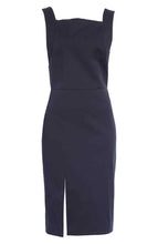 Load image into Gallery viewer, Adam Lippes Dress 0 Womens Blue Sleeveless Sheath Knee Length Tailored Cotton - Luxe Fashion Finds