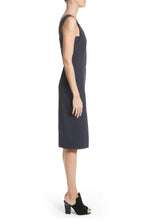 Load image into Gallery viewer, Adam Lippes Dress 0 Womens Blue Sleeveless Sheath Knee Length Tailored Cotton