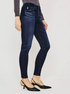 Ag Jeans Womens 31 Blue Skinny Farrah High Rise Ankle Crop, Dark Wash 3YINQ