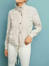 Load image into Gallery viewer, Anthroplogie Jacket Womens Large Off White Crop Lightweight Bomber Marrakech