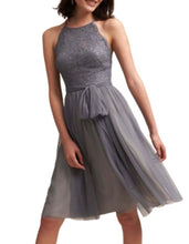 Load image into Gallery viewer, Anthropologie BHLDN Dress Womens 16 Silver Sleeveless A-LIne Tulle Skirt Party