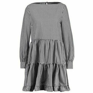 Anthropologie Dress Womens Small Black Gingham Long Sleeve Tiered Cotton