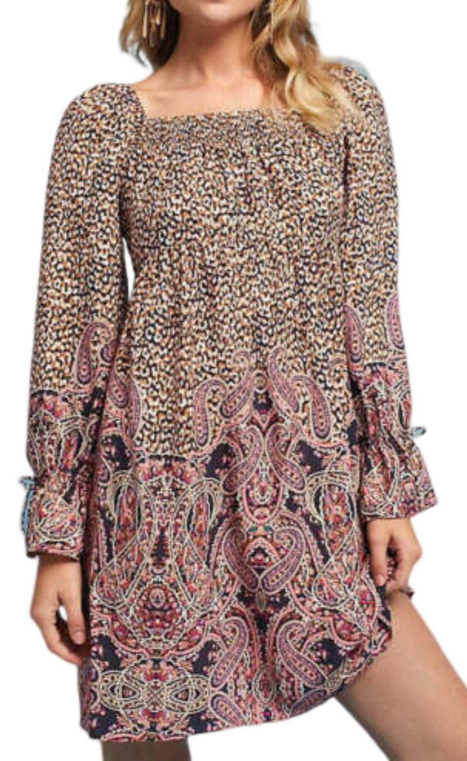 Anthropologie Mini Tunic Dress Small Square Neck Empire Waist Paisley Luxe Fashion Finds Anthropologie Mini Tunic Dress Small Square Neck Empire Waist Paisley Luxe Fashion Finds