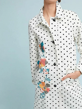 Load image into Gallery viewer, Anthropologie Jacket Womens Small/Medium White Peacoat Floral Polka Dot A-Line
