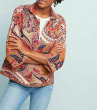 Load image into Gallery viewer, Anthropologie Jacket Womens Small Paisley Snap-Front Intarsia-Knit Cardigan