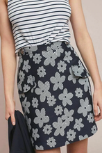Load image into Gallery viewer, Anthropologie Skirt Womens 10 Blue Mini A-Line 70s Bold Floral Eva Franco