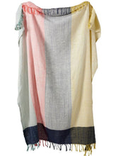 Load image into Gallery viewer, Anthropologie Throw Large Blanket Colorblock Fringed 60 x 70 LIghtweight