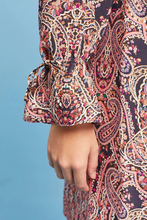 Load image into Gallery viewer, Anthropologie Women&#39;s Square Neck Empire Waist Paisley Mini Tunic Dress, S